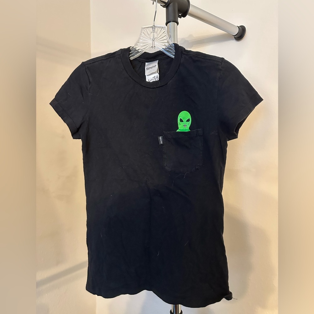 RIPNDIP Black Peek-a-Boo Alien T-Shirt - XS